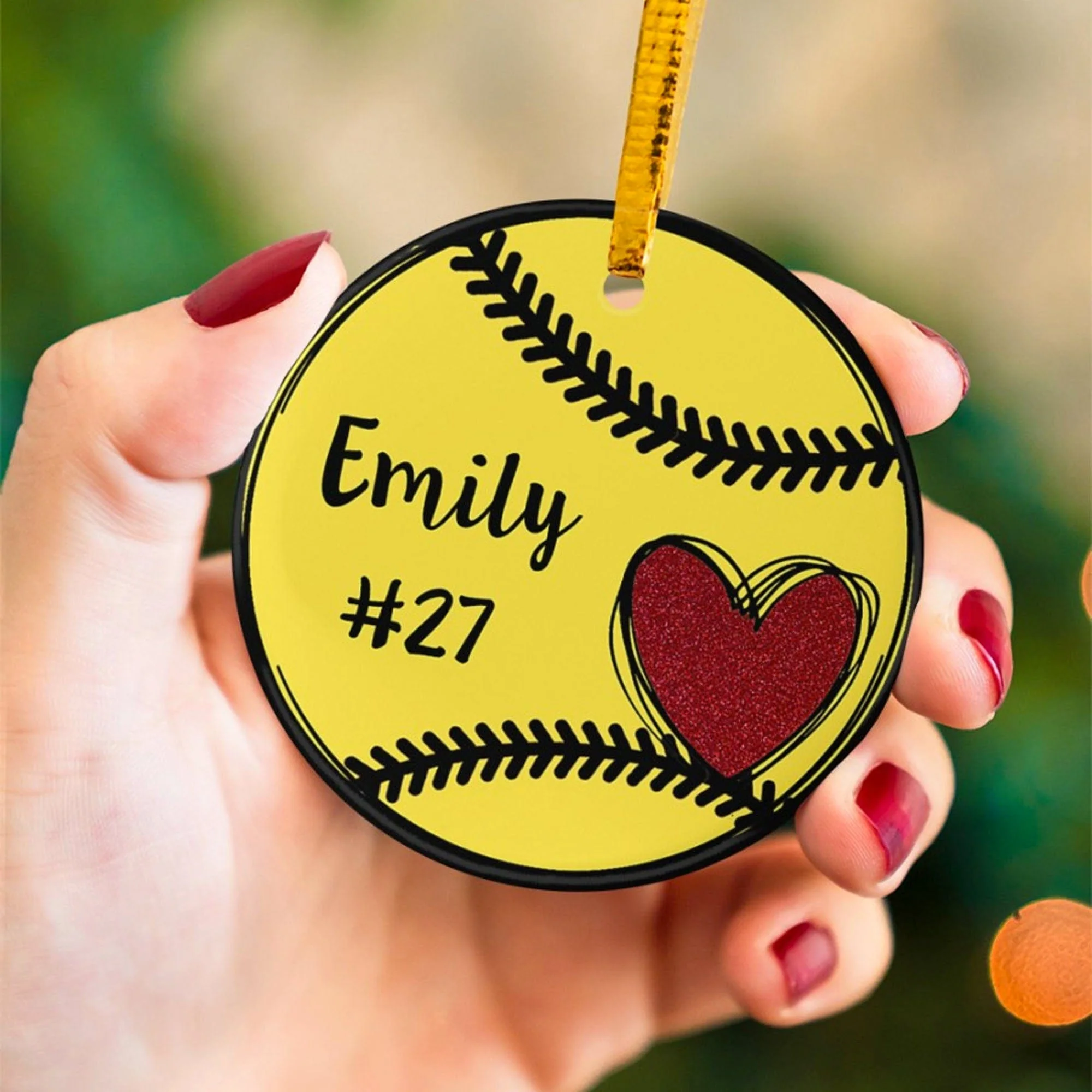 Personalized Custom Softball Ornament C527 - Image 2