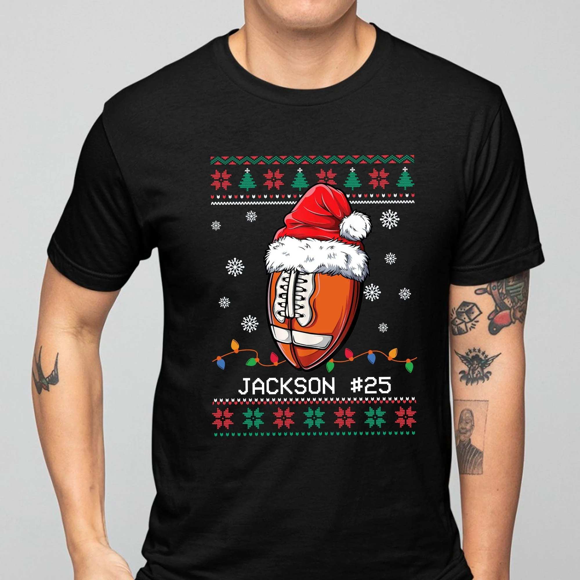 Personalized Custom Ugly Christmas Football Sweatshirt C565 - Image 2