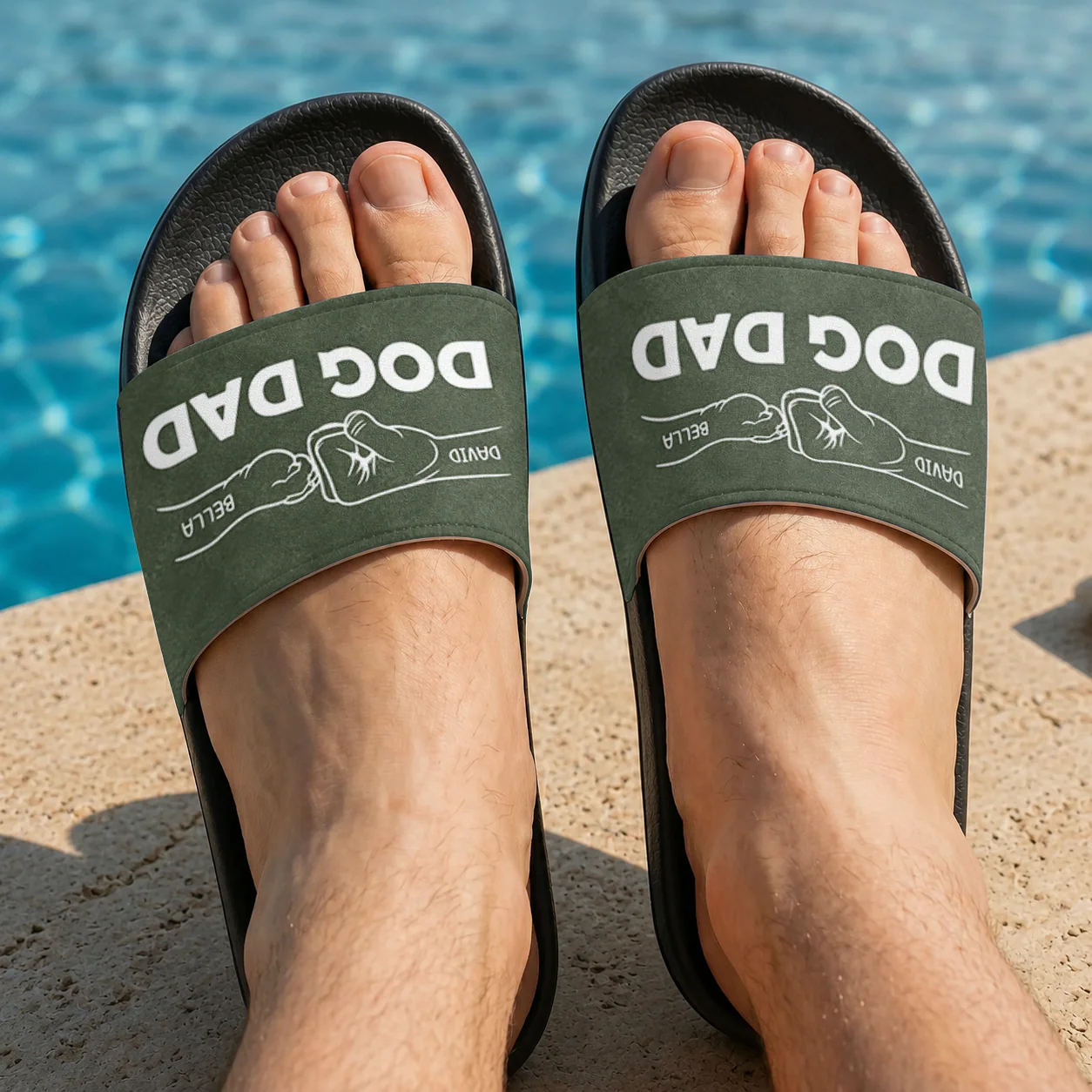 Personalized Dog Cat Dad Slide Sandals - Gift For Dog Cat Lovers HO82 902590 - Image 5