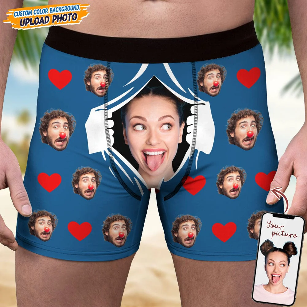 Personalized Face Hands White Men's Boxer Briefs DA199 889344 - Image 3