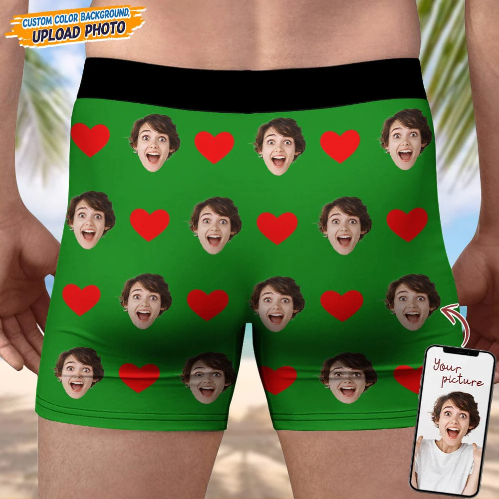 Personalized Face Hands White Men's Boxer Briefs DA199 889344 - Image 6