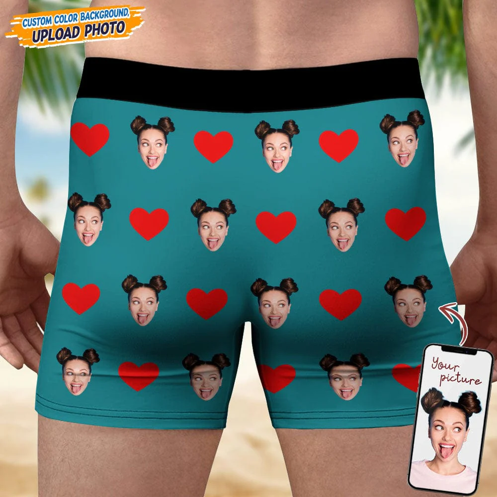 Personalized Face Hands White Men's Boxer Briefs DA199 889344 - Image 7