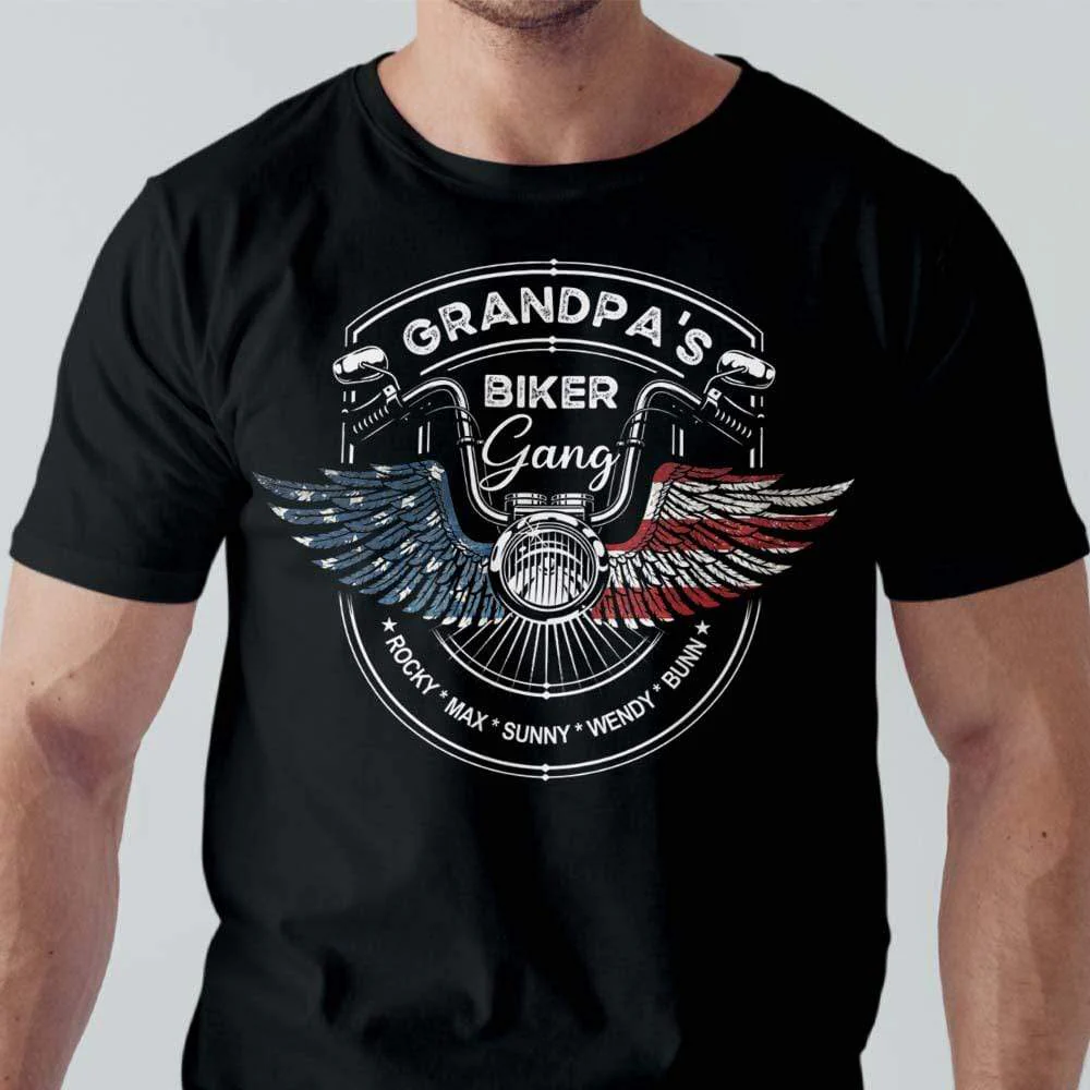 Personalized Grandpa Biker Gang Shirt
