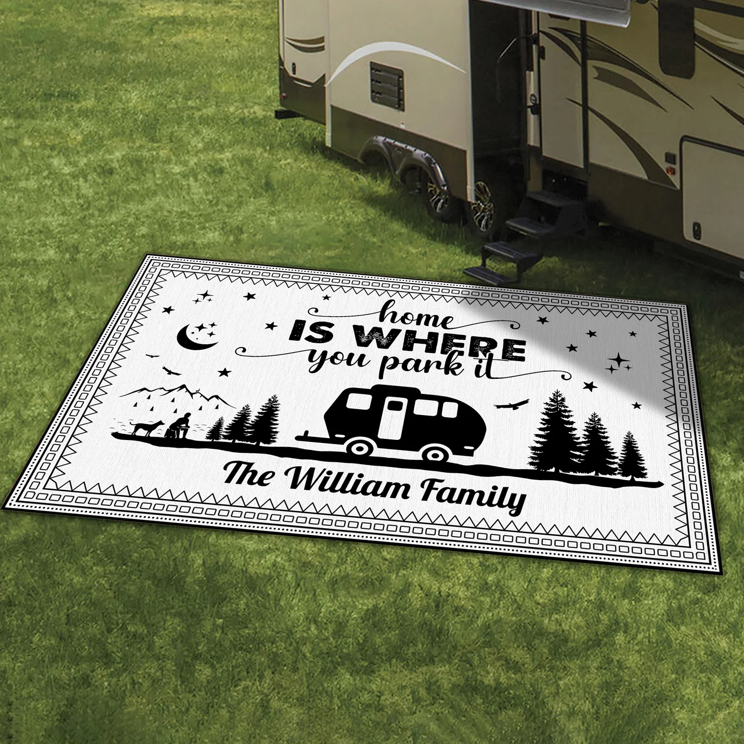 Personalized Happy Campers Camping Patio Rug For Camping Lovers CH07 896190 - Image 5