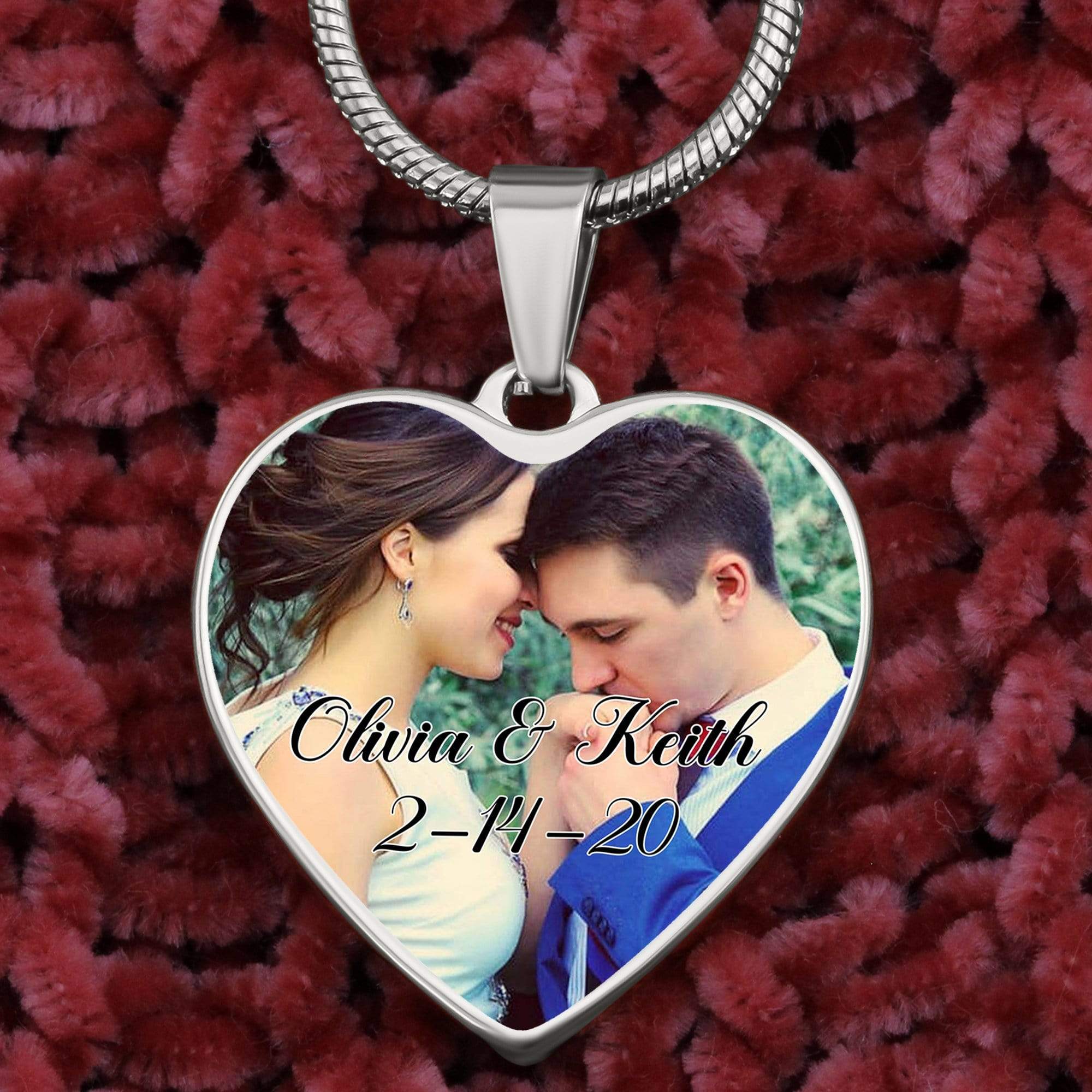 Custom Photo Heart Necklace