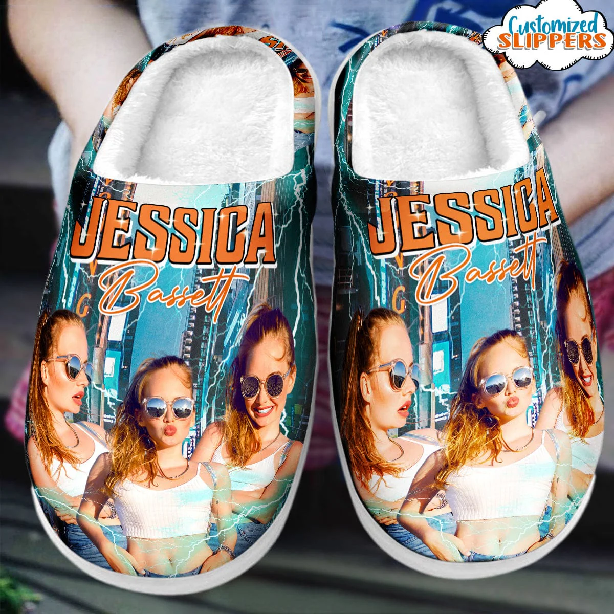 Personalized Plush Slipper Human Face Photo Style Vintage N369 889878 - Image 2