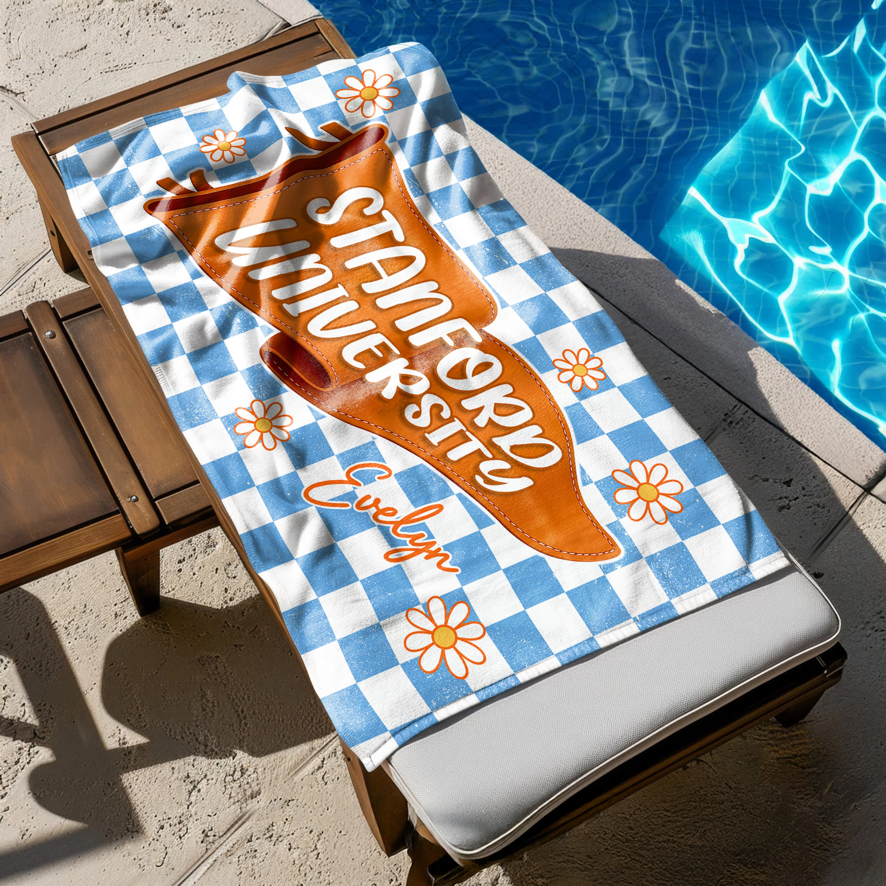 Personalized University And Name Pennant Beach Towel – Graduation Gift TH10 169733 - Image 2