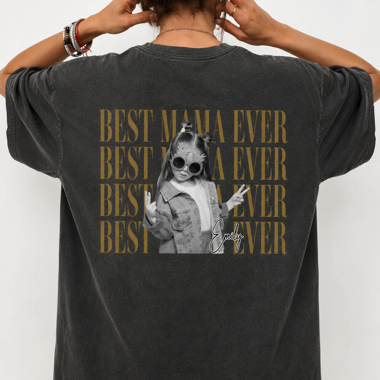 Personalized Vintage Photo Best Dad Mom Ever Comfort Shirt Back CH07 911508 - Image 3