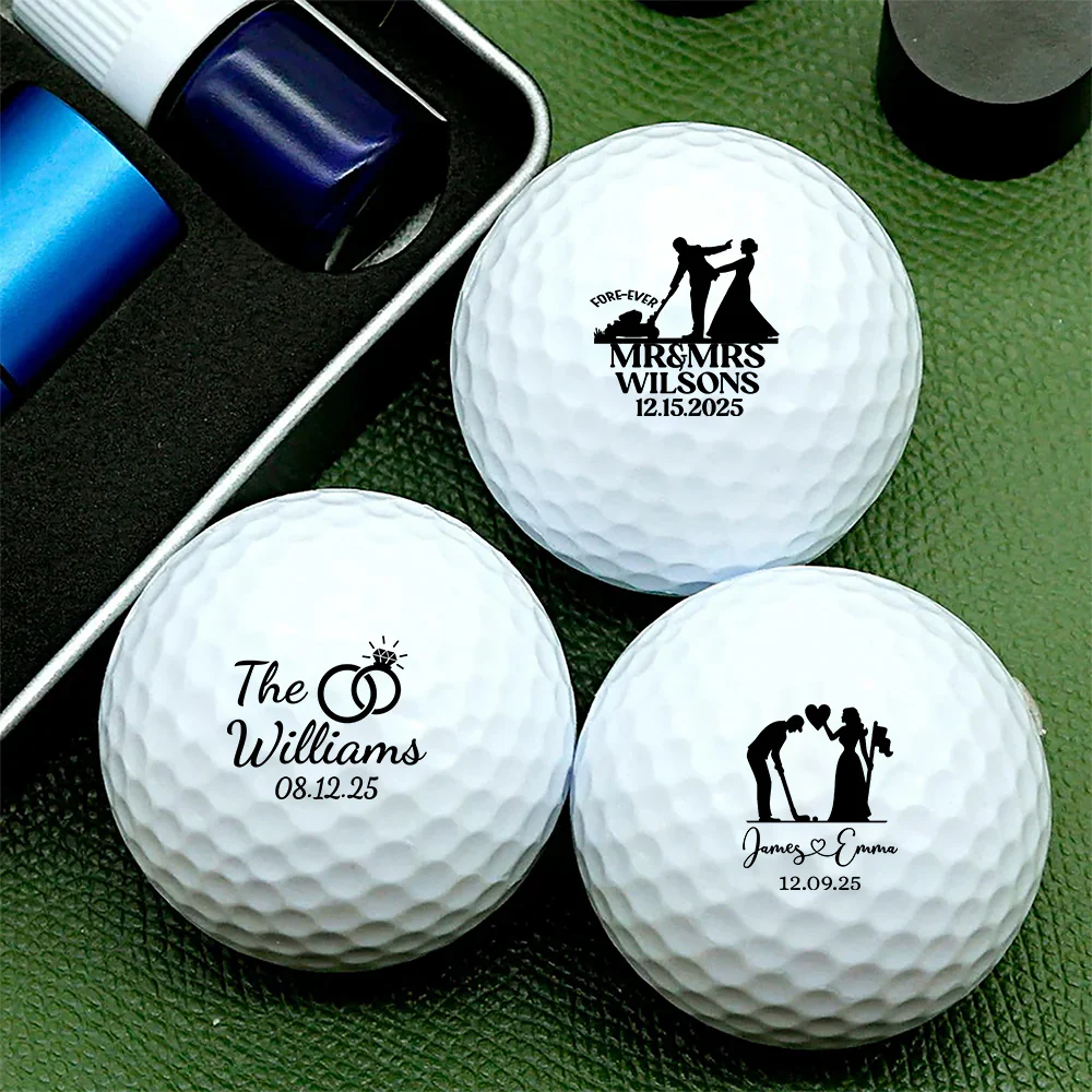 Personalized Wedding Golf Ball Stamp Box For Couple Gift, Anniversary, Wedding Gift HA75 898564 - Image 2