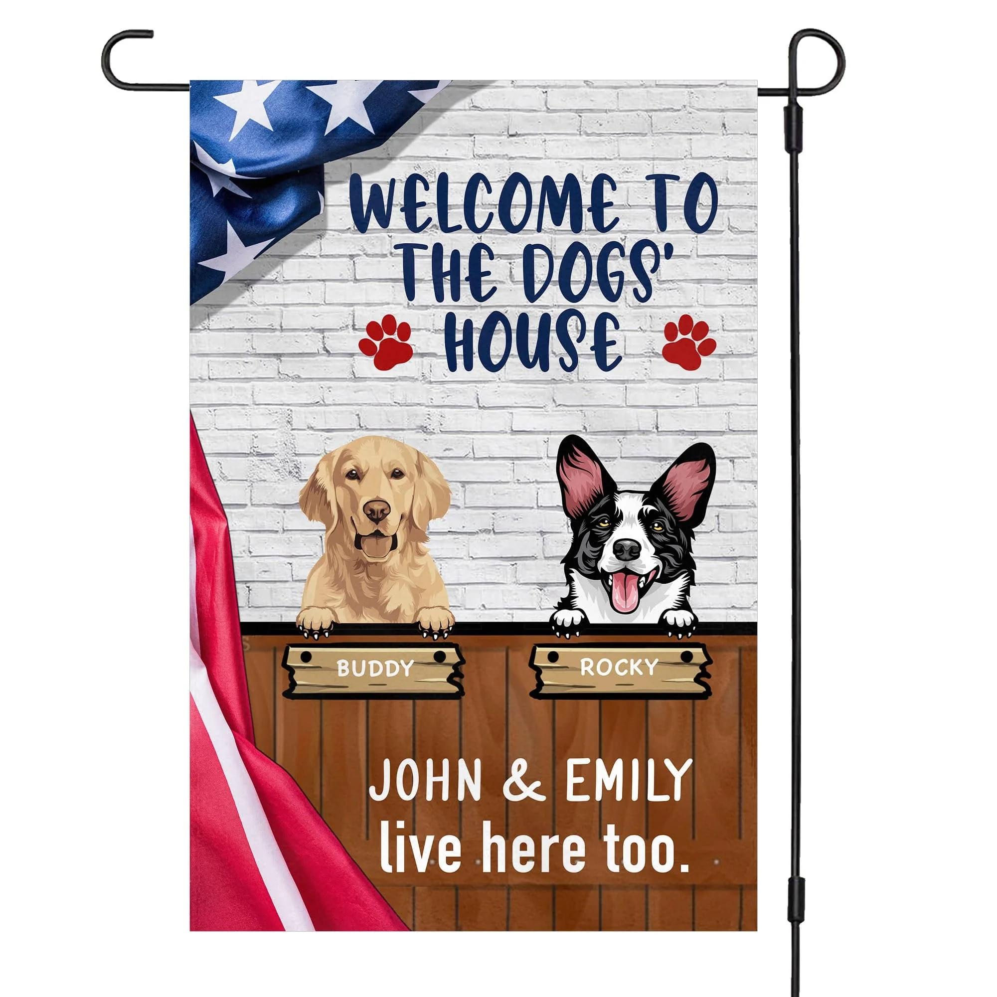 Welcome To The Dogs House Dog Garden Flag TA29
