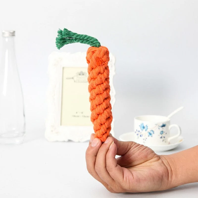 Carrot Dog Chew Toys Cleaning Teeth Cotton Rope Toy - Image 8