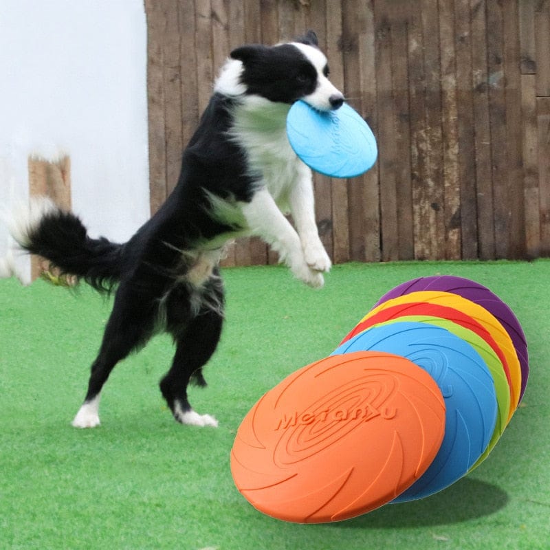 Dog Flying Disk Toy Silicone Anti-Chew Interactive Training