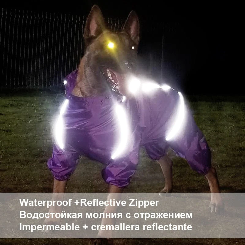 Pet Dog Raincoat Reflective Waterproof Zipper Clothes - Image 6