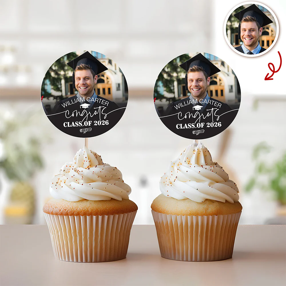 Custom Photo Class Of 2026 Graduation Cupcake Topper HO82 901358 - Image 4