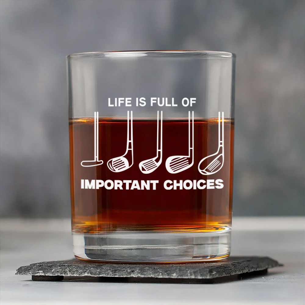 Life Is Full Of Important Choices Rock Glass Gift For Golfer TH10 898217 - Image 5