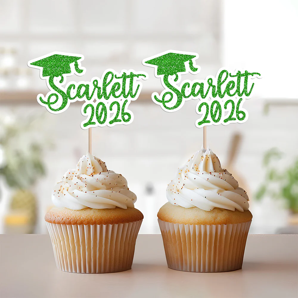 Personalised Class Of 2026 Glitter Bachelor Cap Cupcake Topper - Graduation Party Decorations for Graduates HO82 901492 - Image 4