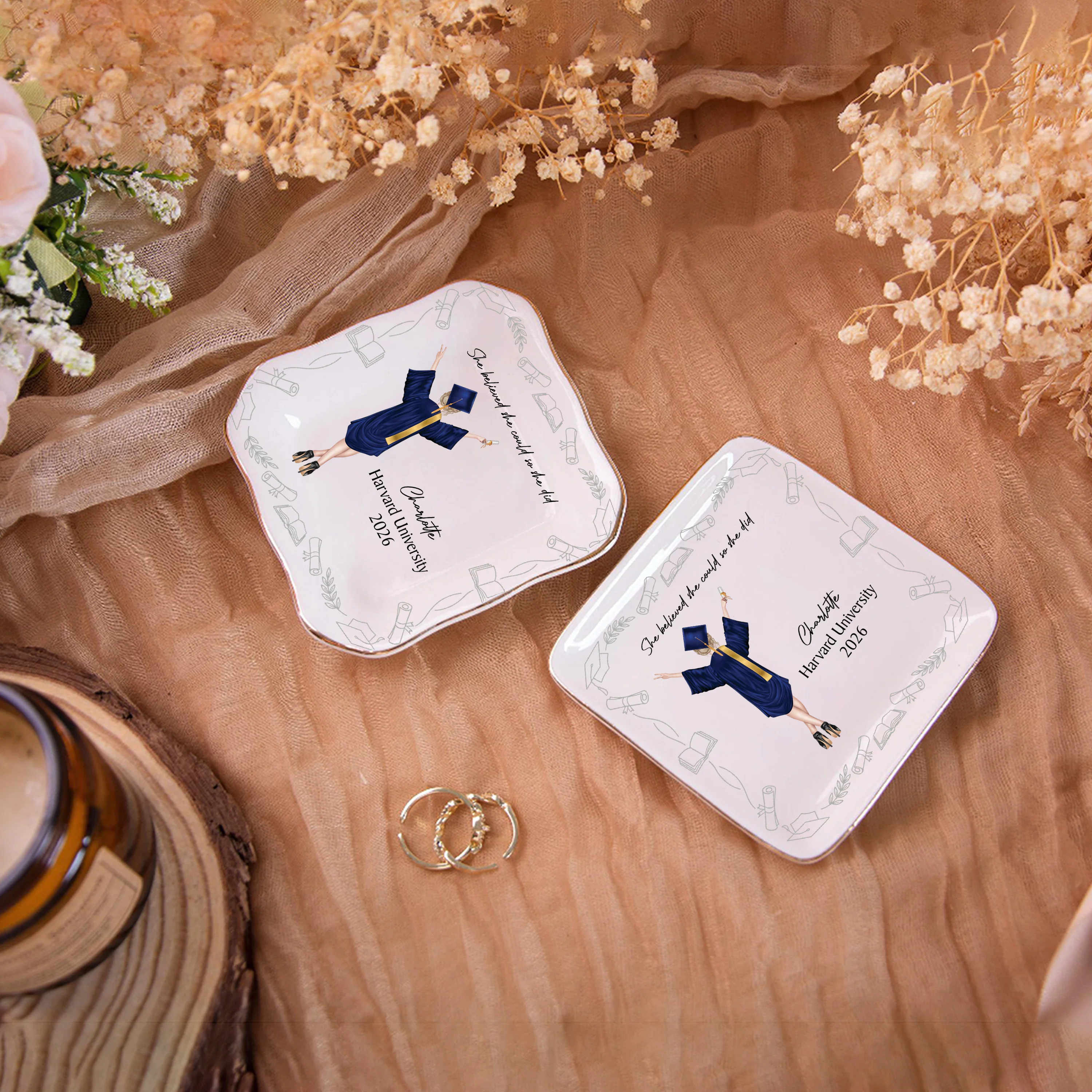 Personalized A Sweet Ending To A New Beginning Jewelry Dish Gift For Graduates LM32 899189 - Image 8