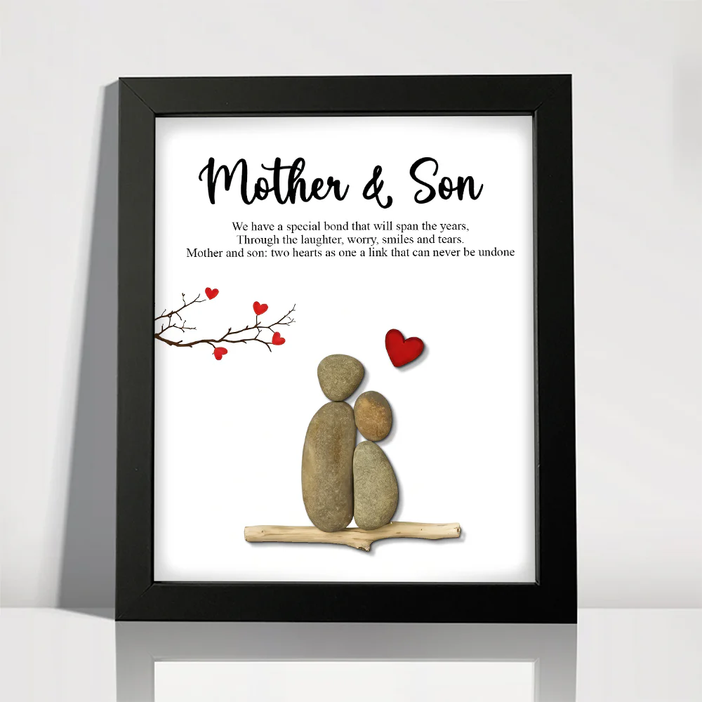 Personalized Mother & Son Pebble Art Picture Frame Heartfelt Gift for Mom TH10 898873 - Image 6