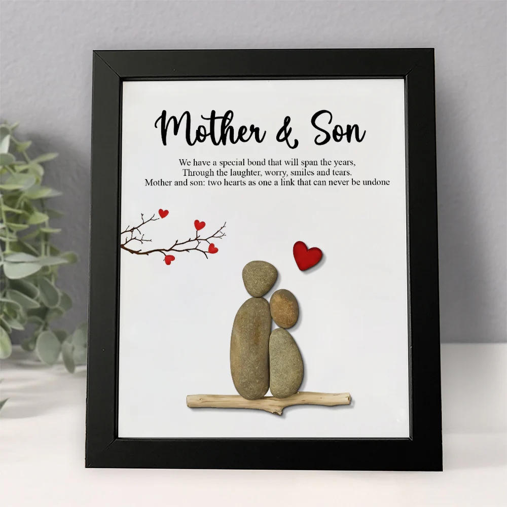 Personalized Mother & Son Pebble Art Picture Frame Heartfelt Gift for Mom TH10 898873 - Image 7