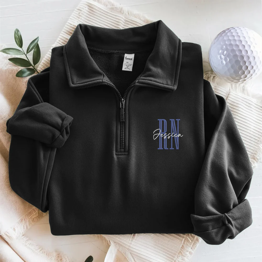 Personalized Nurse Job Title Quarter Zip Sweatshirt Gift For Nurse LM32 899125 - Image 2
