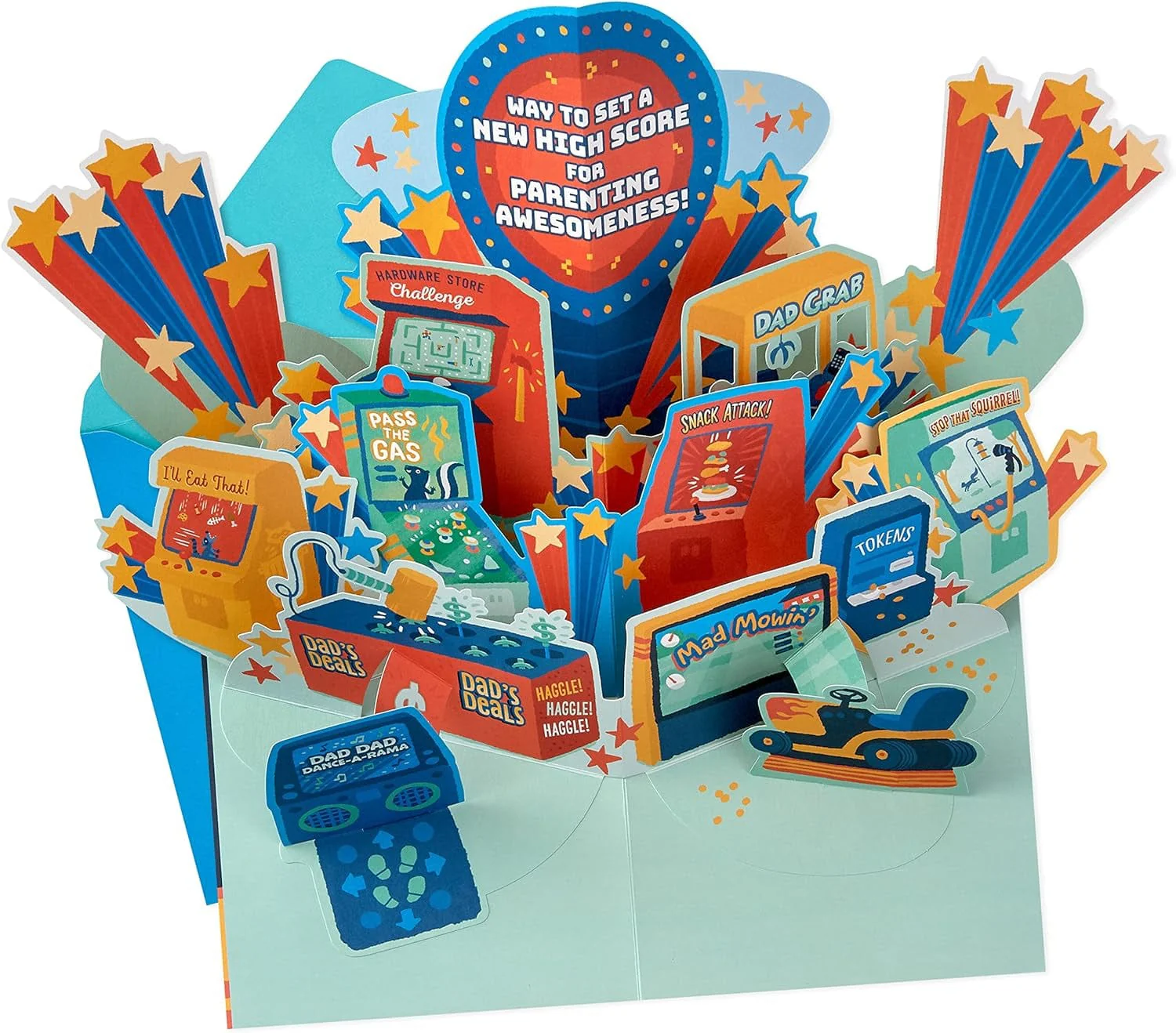 Pop up Father'S Day Card from Son or Daughter (Arcade Game) or Birthday Card for Dad - Image 2
