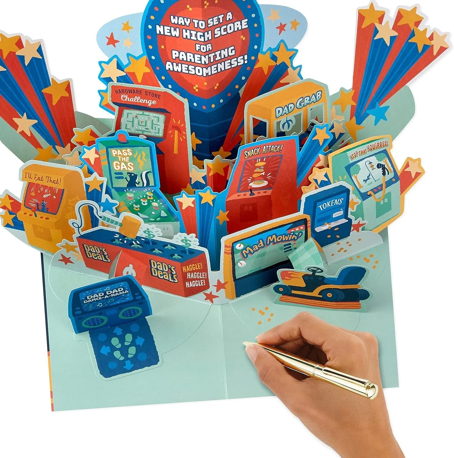Pop up Father'S Day Card from Son or Daughter (Arcade Game) or Birthday Card for Dad - Image 6
