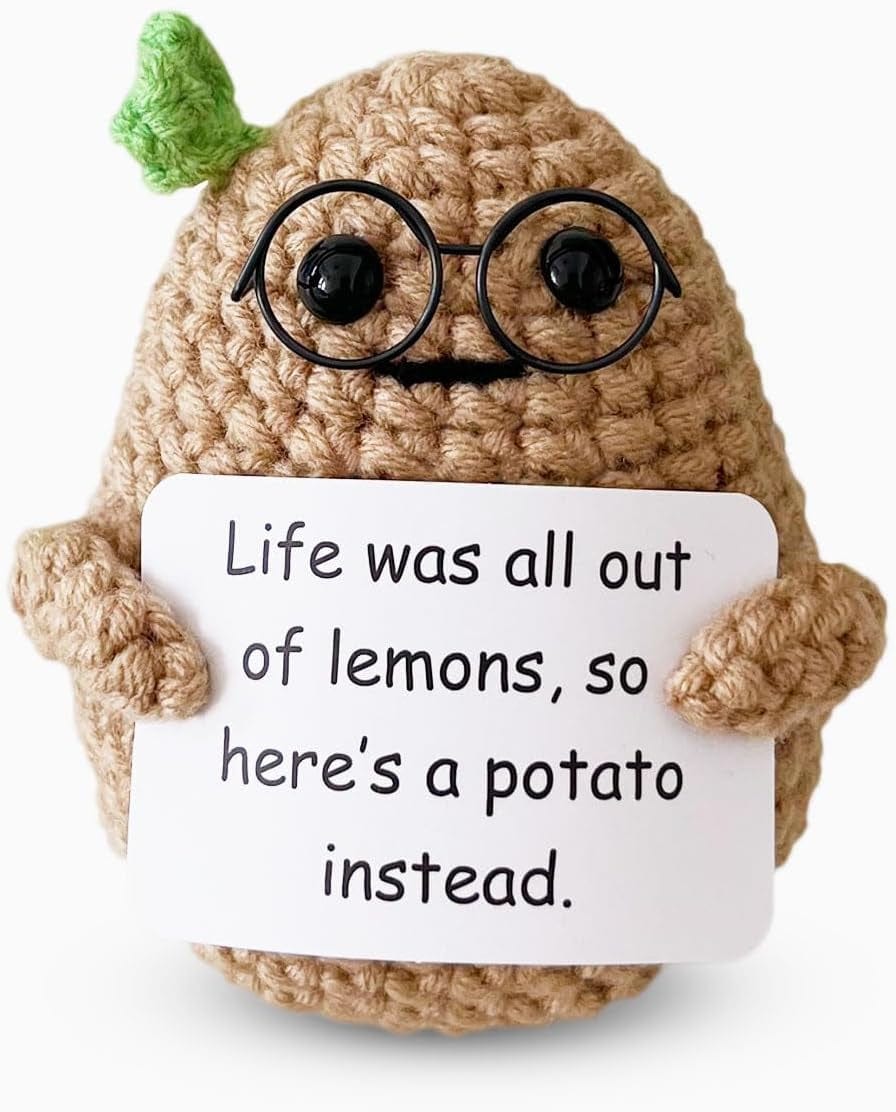 Positive Crochet Potato Funny Gifts with Positive Card for Cheer Up, Birthday Gifts for Friends Women, Graduation Gifts - Image 9