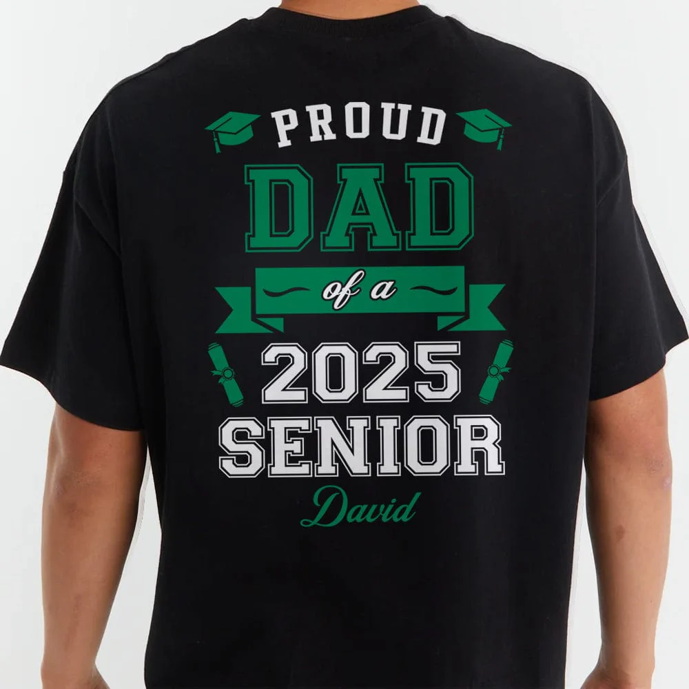 Proud Mom Of A Graduate Personalized Custom Backside Graduation Senior Shirt 890611 - Image 2