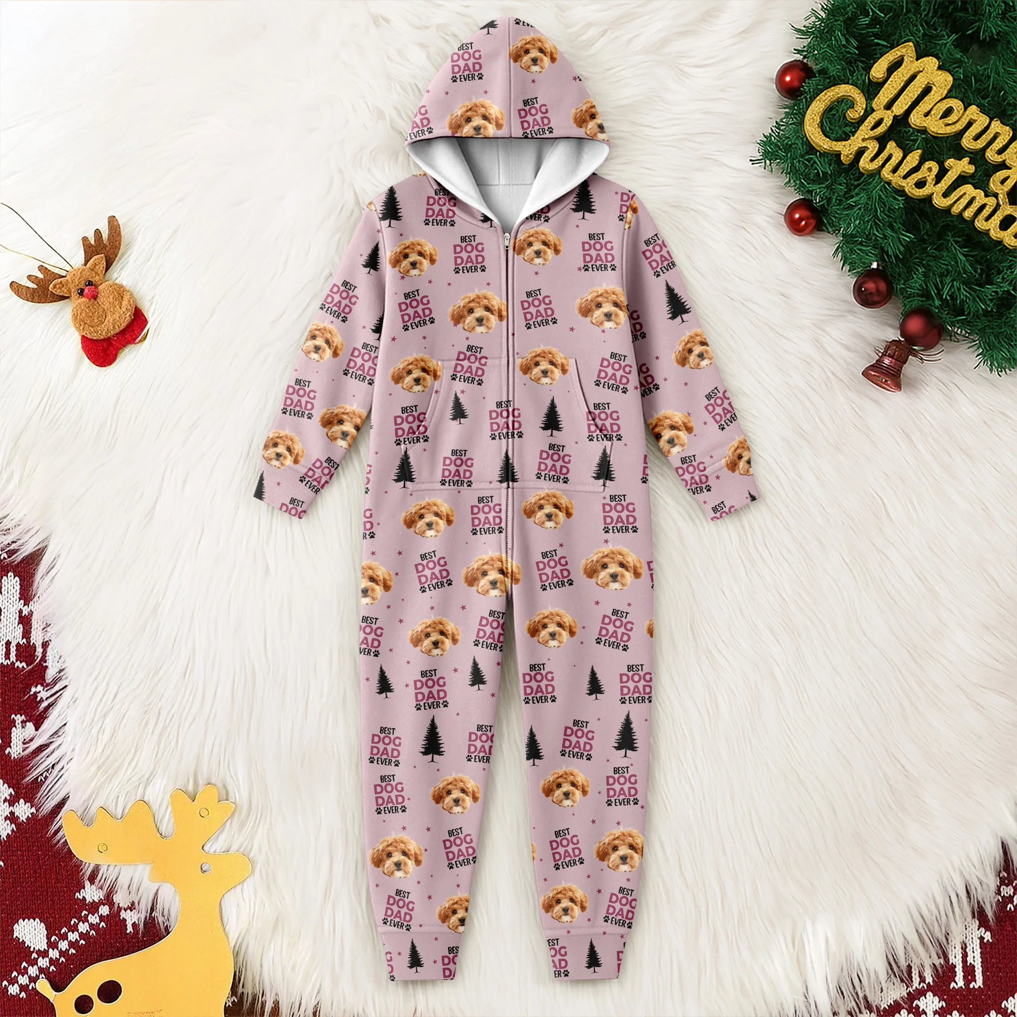 Custom Dog Face Photo Personalized Best Dog Dad Mom Onesie Pajamas CH07 896922 - Image 4