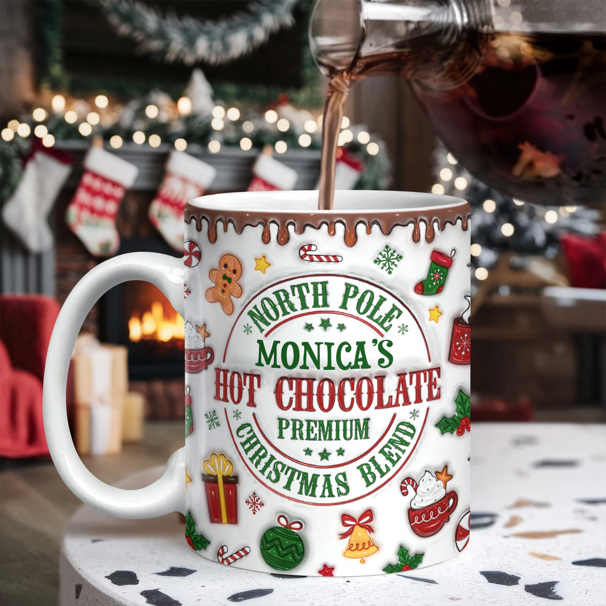 Custom Name North Pole Hot Cocoa - Personalized Ceramic Coffee 3D Inflated Effect Mug CH07 899768 - Image 10