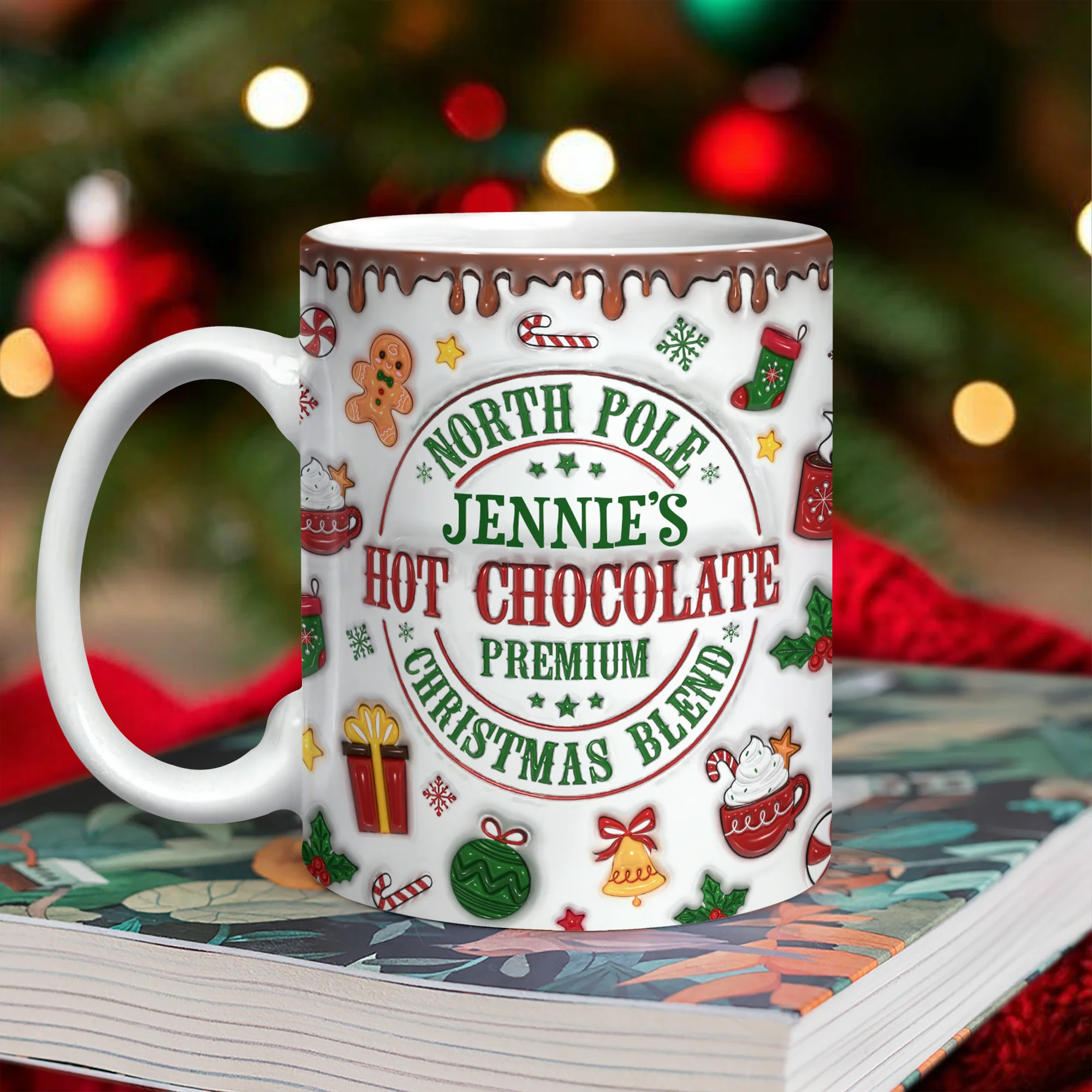 Custom Name North Pole Hot Cocoa - Personalized Ceramic Coffee 3D Inflated Effect Mug CH07 899768 - Image 6