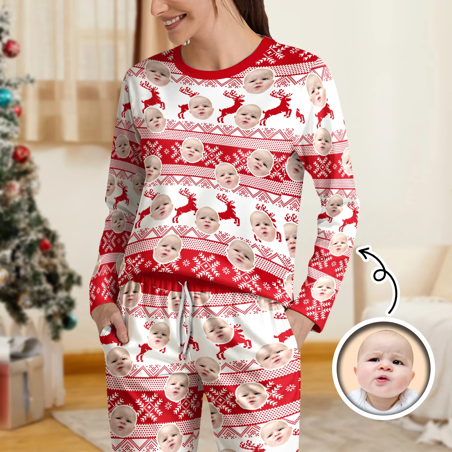 Custom Photo Christmas Face Sleepwear Xmas Fun HO82 900154 - Image 4