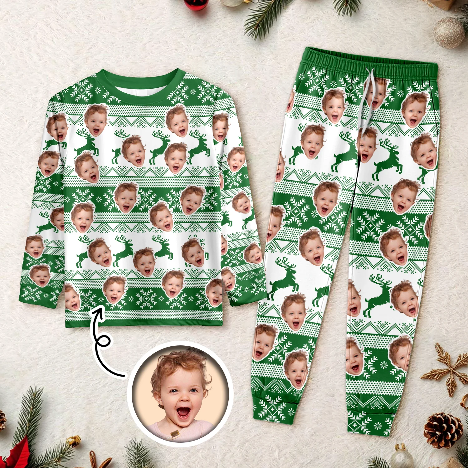 Custom Photo Christmas Face Sleepwear Xmas Fun HO82 900154 - Image 8