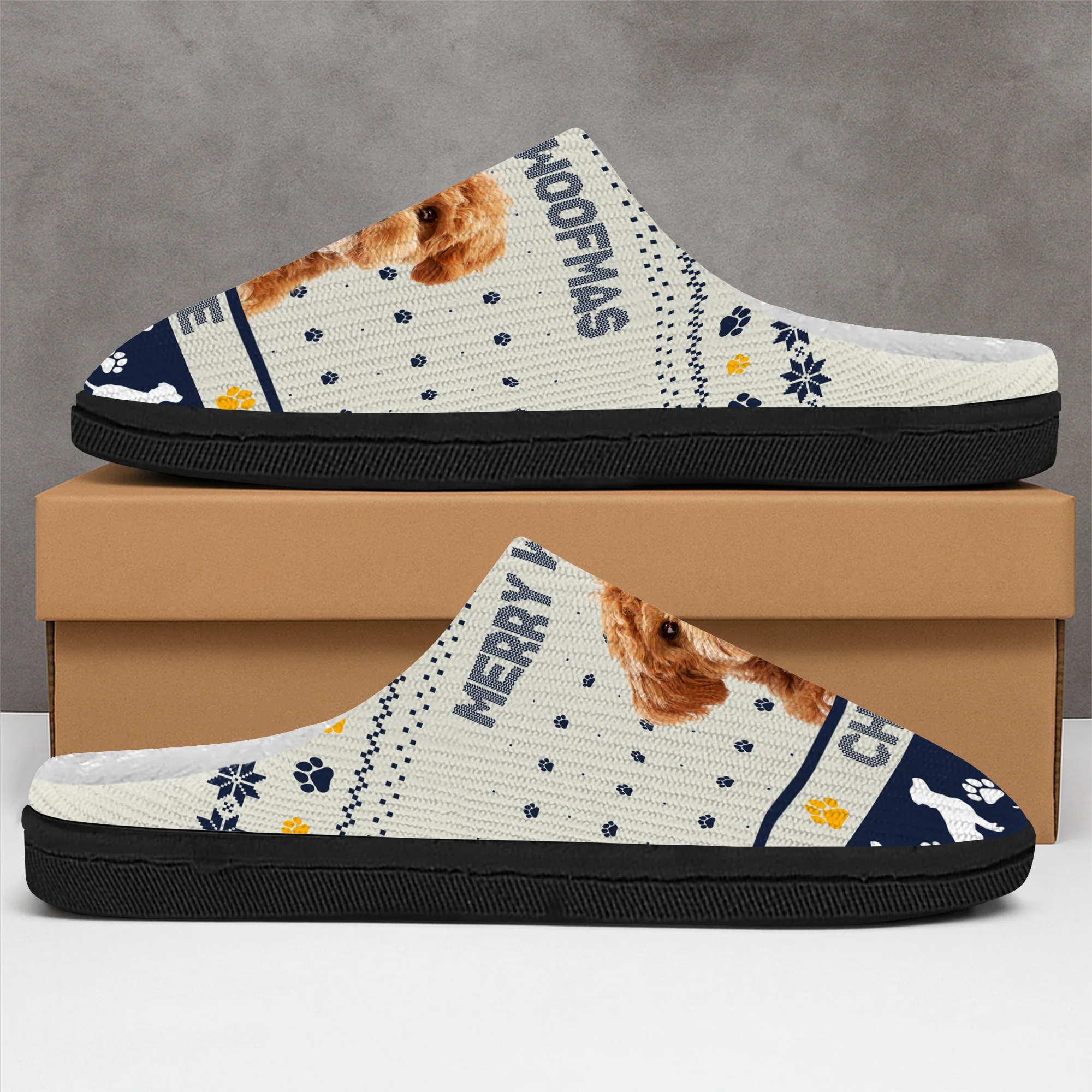 Custom Photo Meowy Christmas Merry Woofmas Dog Cat Slippers HO82 894868 - Image 3