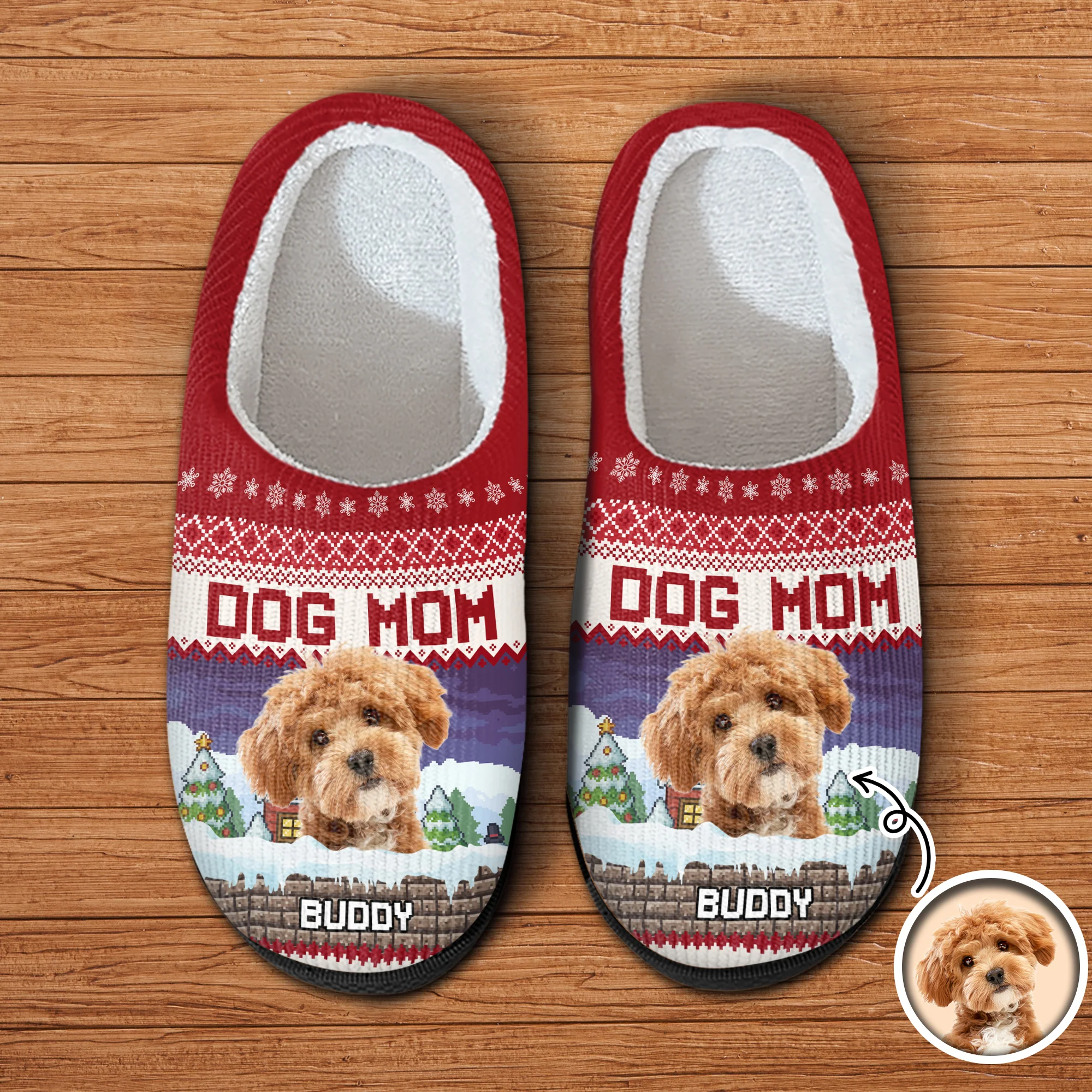 Custom Photo Dog Personalized Slippers Christmas Gift For Dog Lover CH07 896400 - Image 2