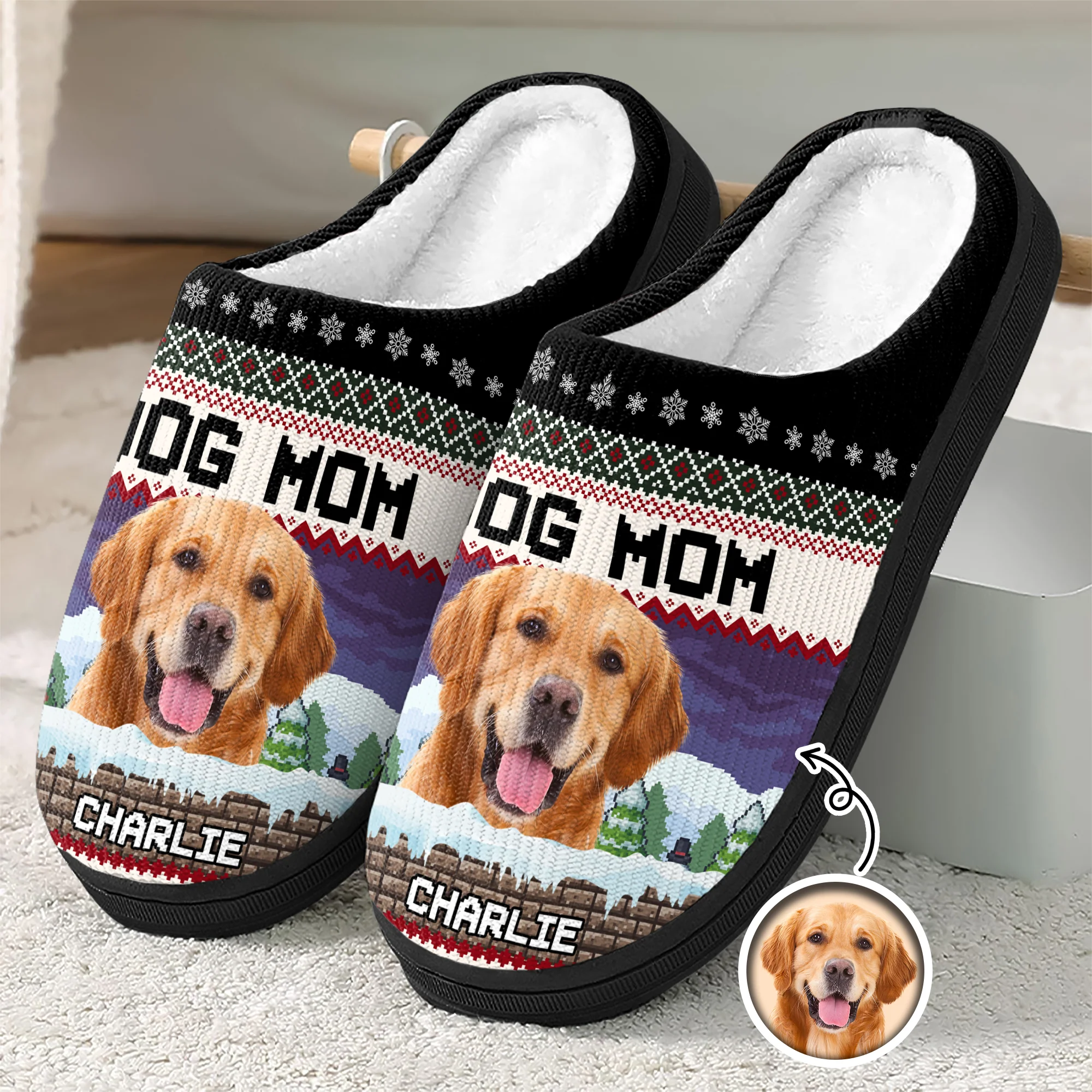 Custom Photo Dog Personalized Slippers Christmas Gift For Dog Lover CH07 896400 - Image 3