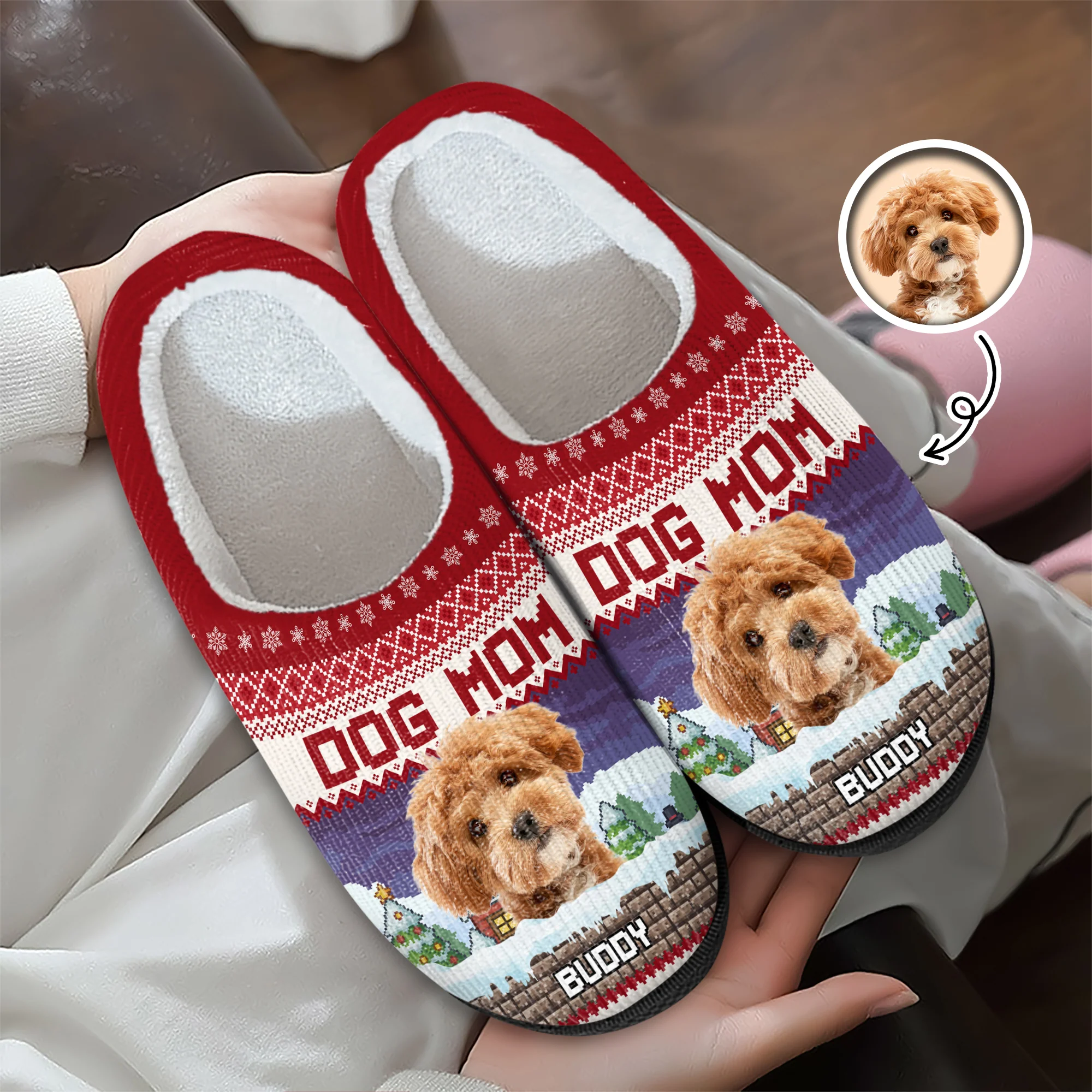 Custom Photo Dog Personalized Slippers Christmas Gift For Dog Lover CH07 896400 - Image 8