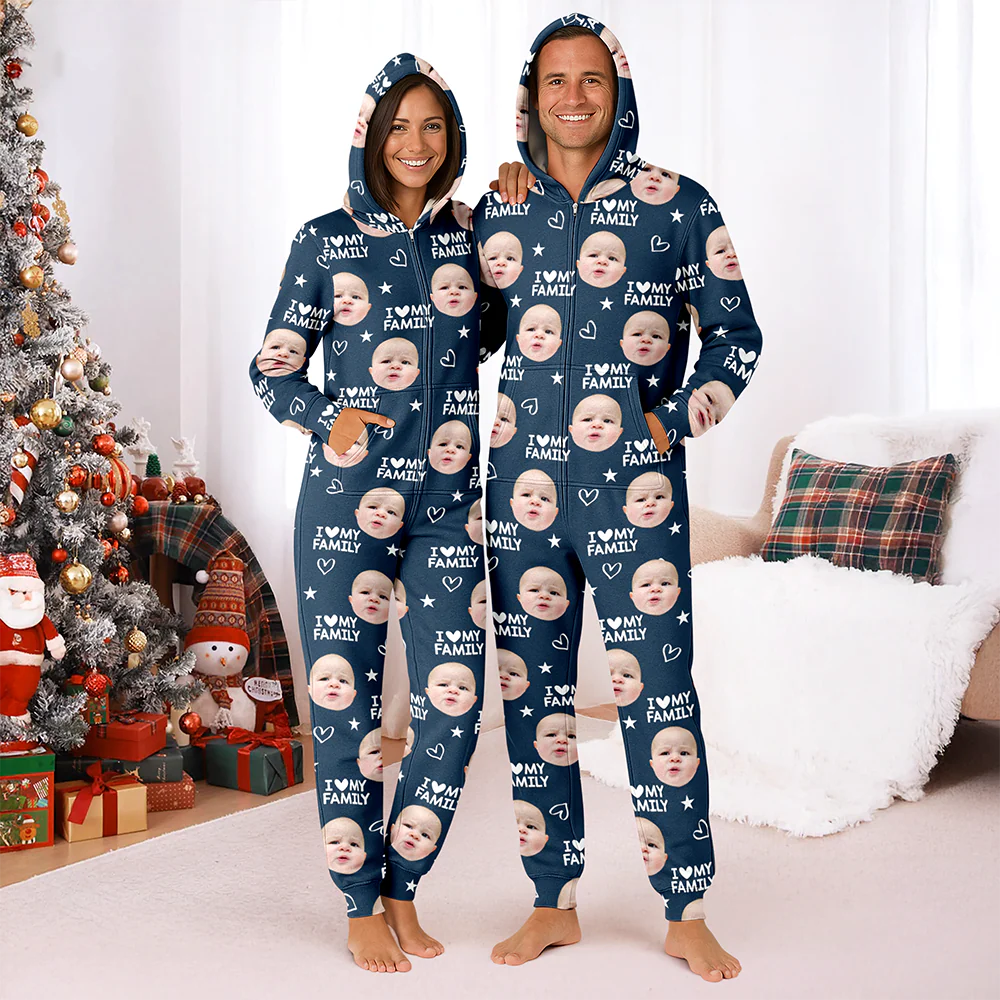 Custom Photo I Love My BoyfriendGirlfriend Valentine's Gift Onesie Pajamas For Couple HO82 900058 - Image 6