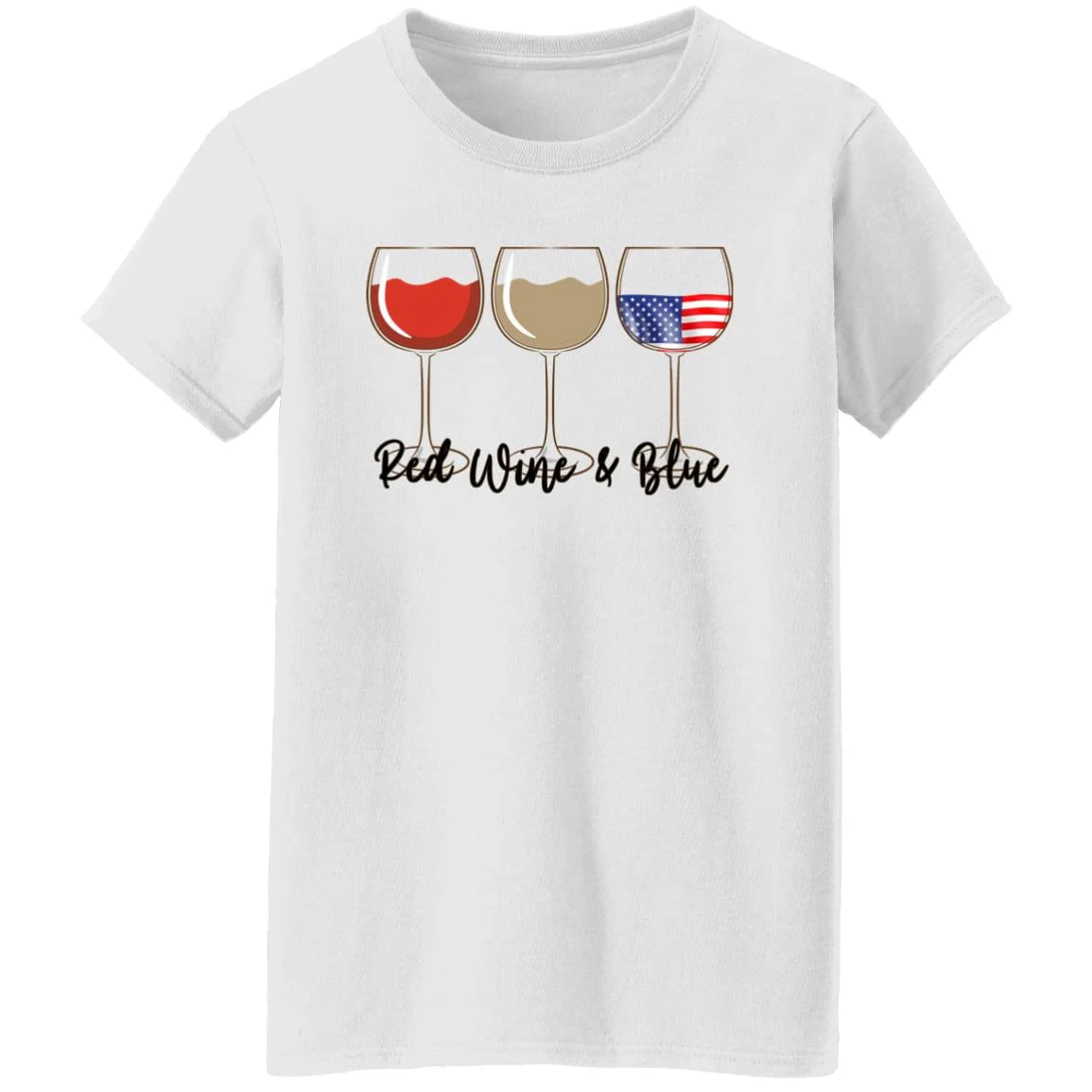 Red Wine Blue 4th of July Patriotic Shirt H398