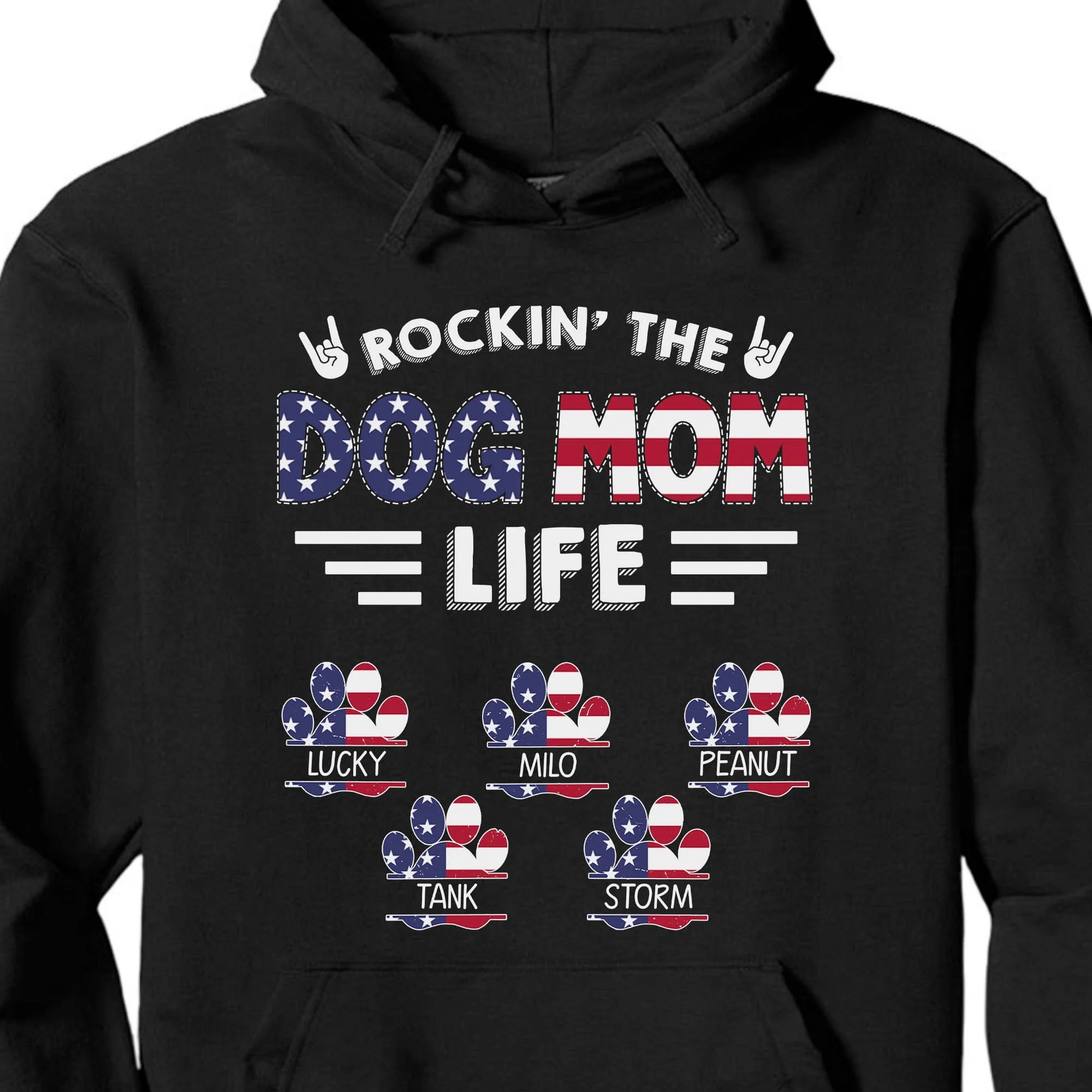 Rockin' The American Dog Mom Life Personalized Custom Dog Shirt C395 - Image 2