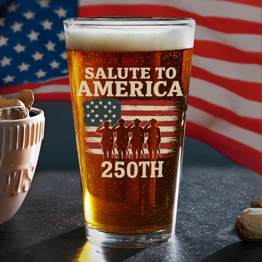 Salute To America Veteran Beer Glass Happy 250th Anniversary of America Gifts CH07 896728 - Image 4