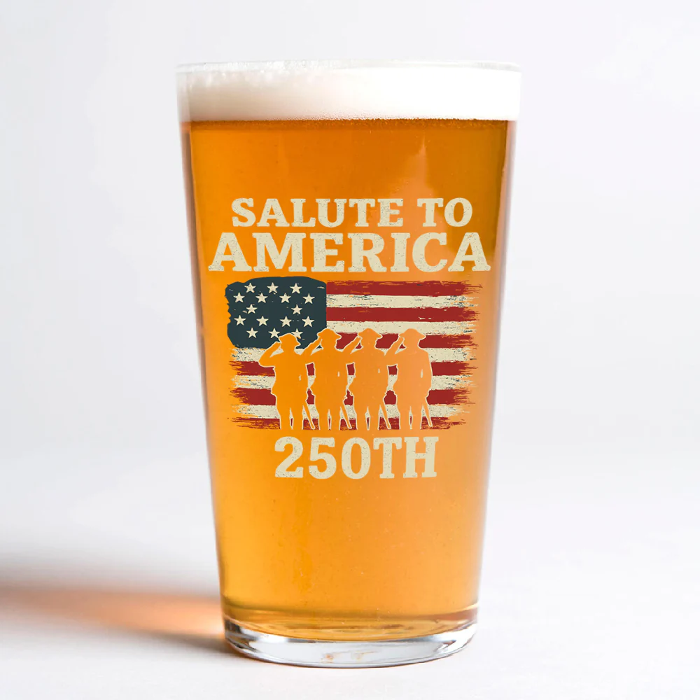 Salute To America Veteran Beer Glass Happy 250th Anniversary of America Gifts CH07 896728 - Image 5