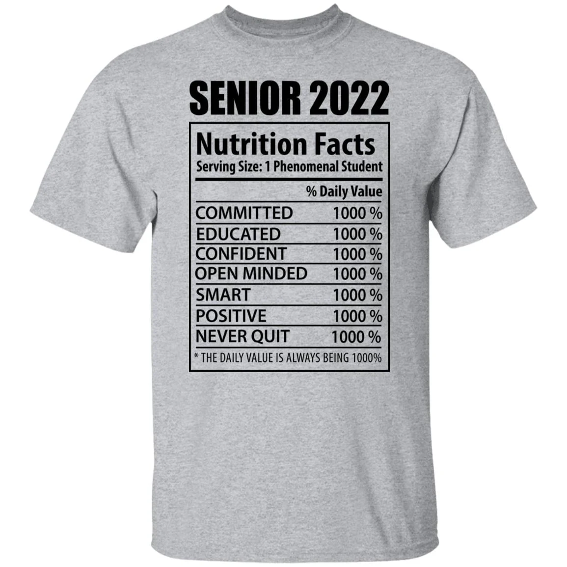 Senior 2022 Nutrition Facts Shirt H214 - Image 7