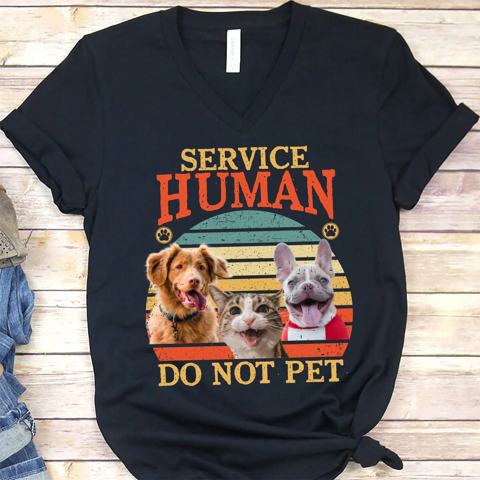Service Human Gift For Dog Lovers Dog Photo Personalized Shirt C215 - Image 4