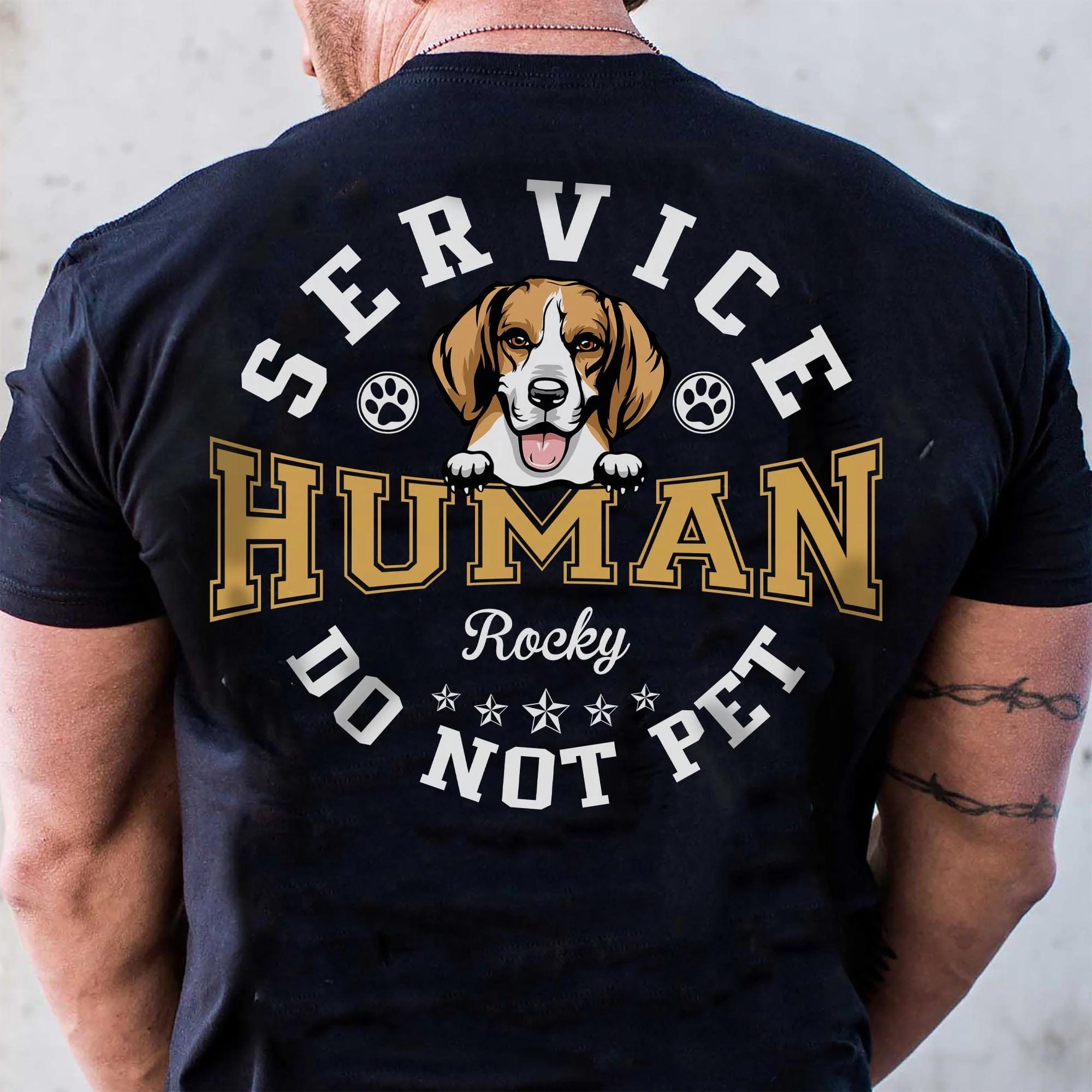 Service Human Personalized Custom Dog Backside Shirt C433 - Image 2