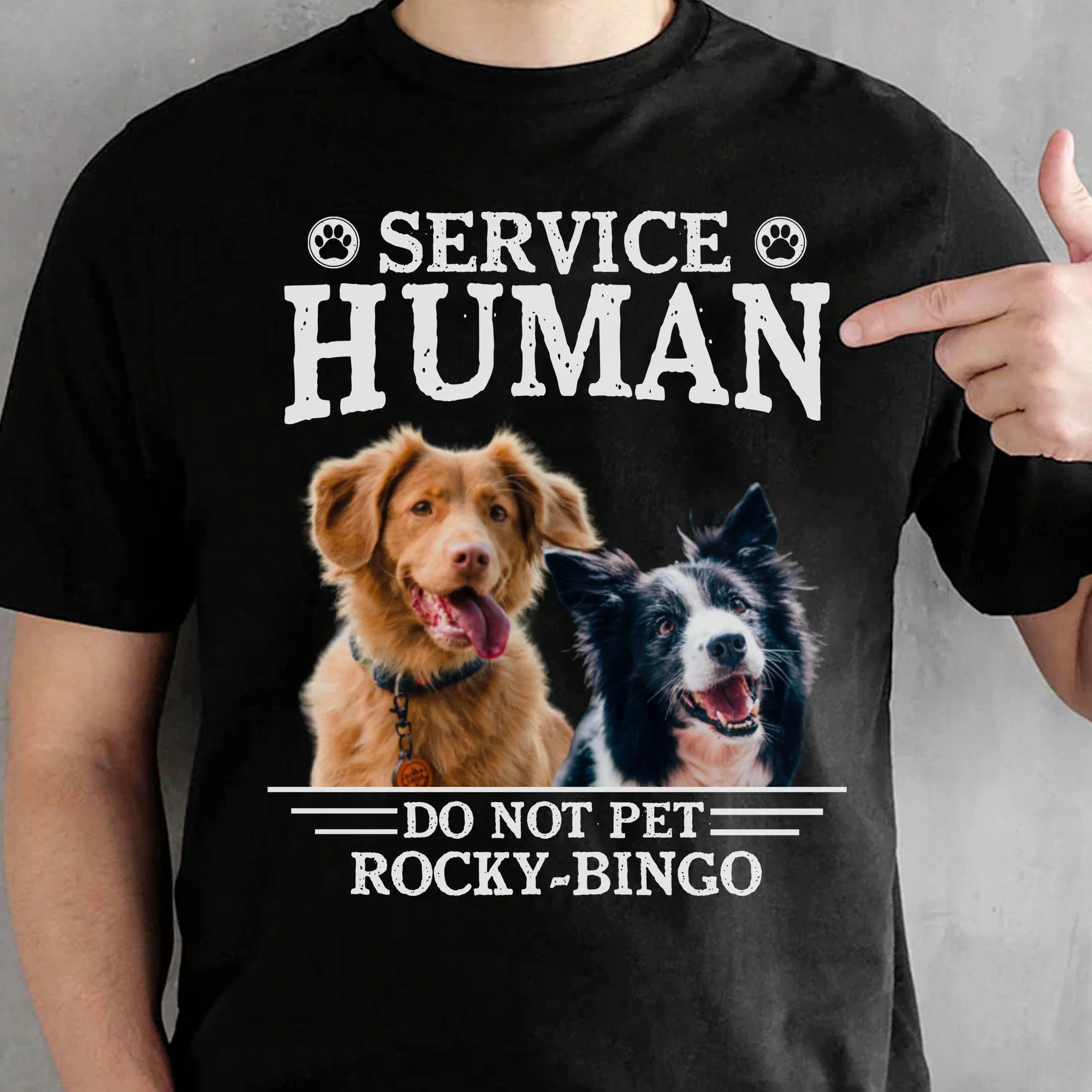 Service Human Personalized Dog Cat Pet Photo Shirt C215N - Image 2