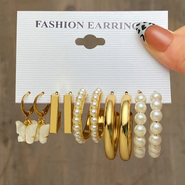 Set Metal Dangle Earrings - Image 10