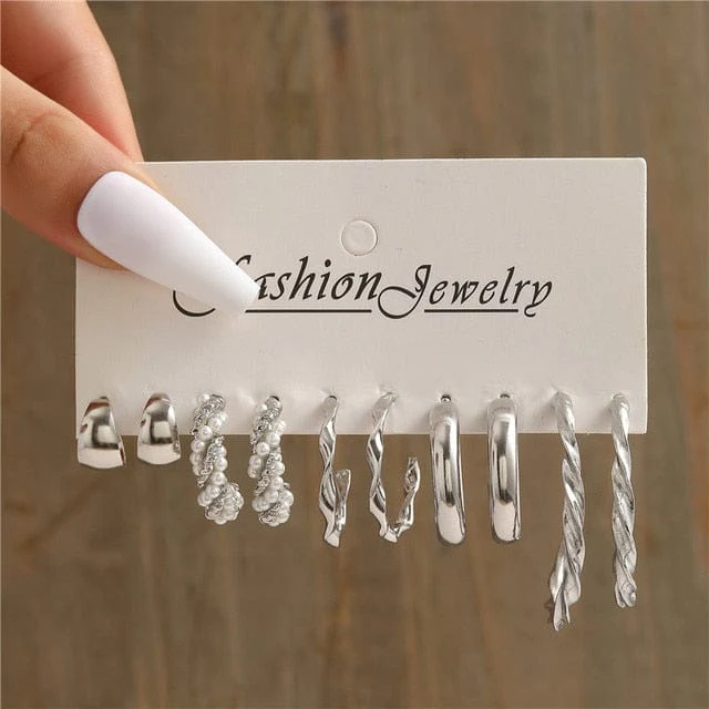Set Metal Dangle Earrings - Image 24