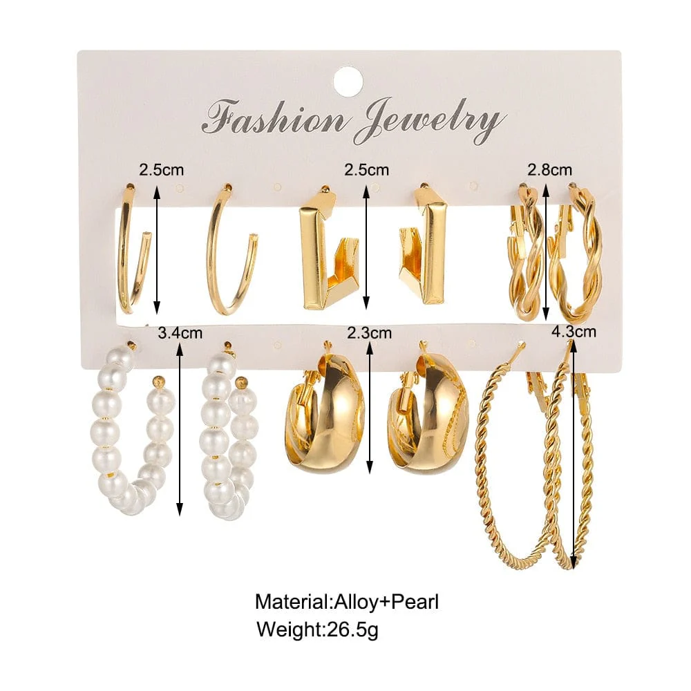 Set Metal Dangle Earrings - Image 34