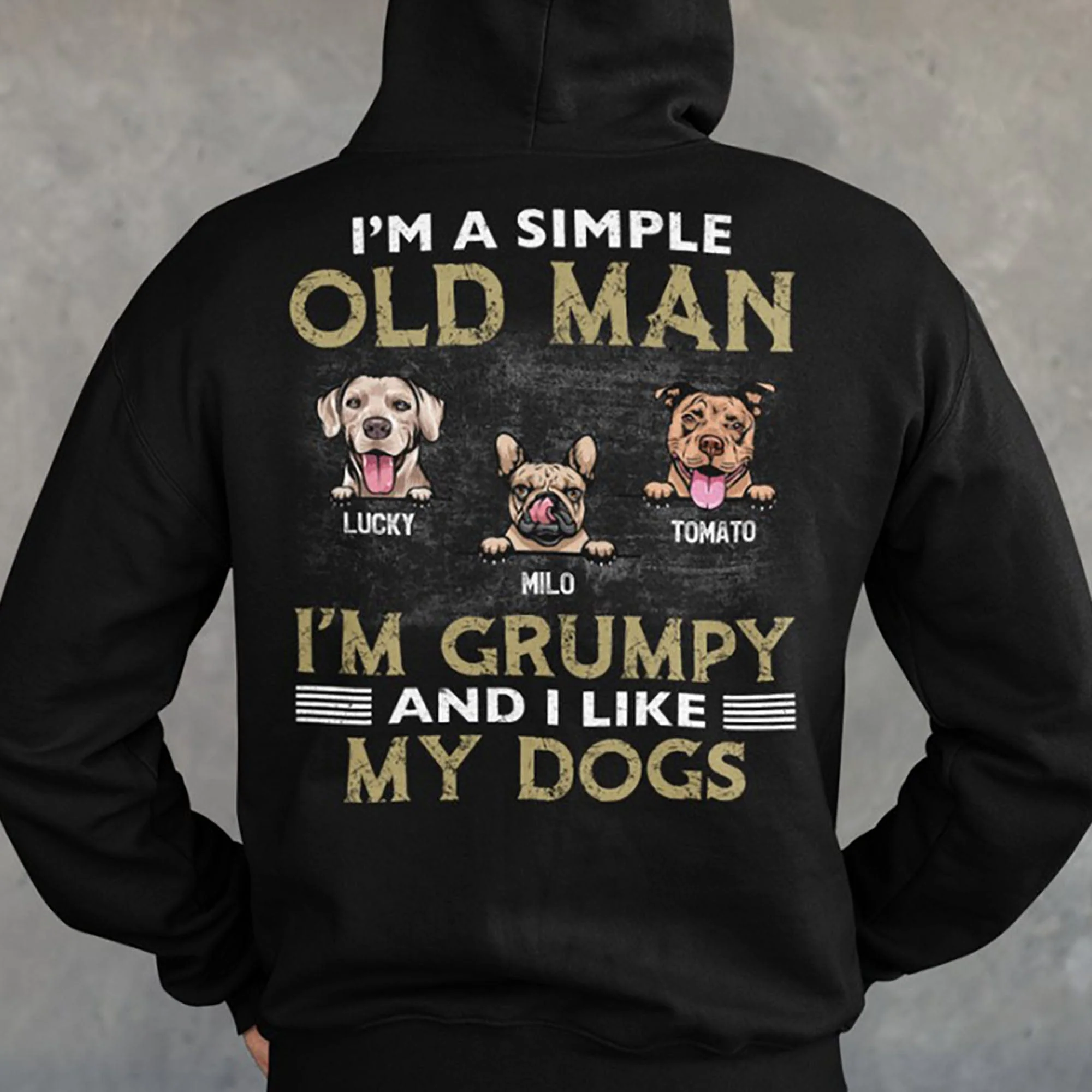 Simple Old Man Like Dogs Personalized Custom Dog Backside Shirt C443 890757 - Image 3